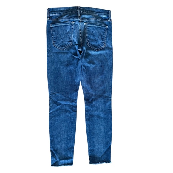 Mother The Looker Ankle Fray Dark Blue Jeans Size 26 - Picture 4 of 9